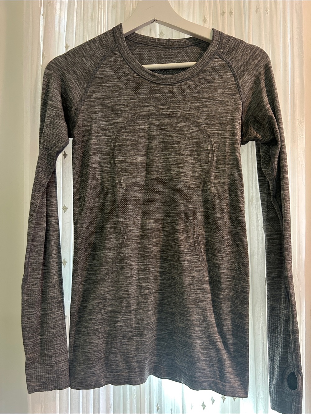 lululemon athletica Long Sleeve Seamless Heathered Top - Charcoal Gray